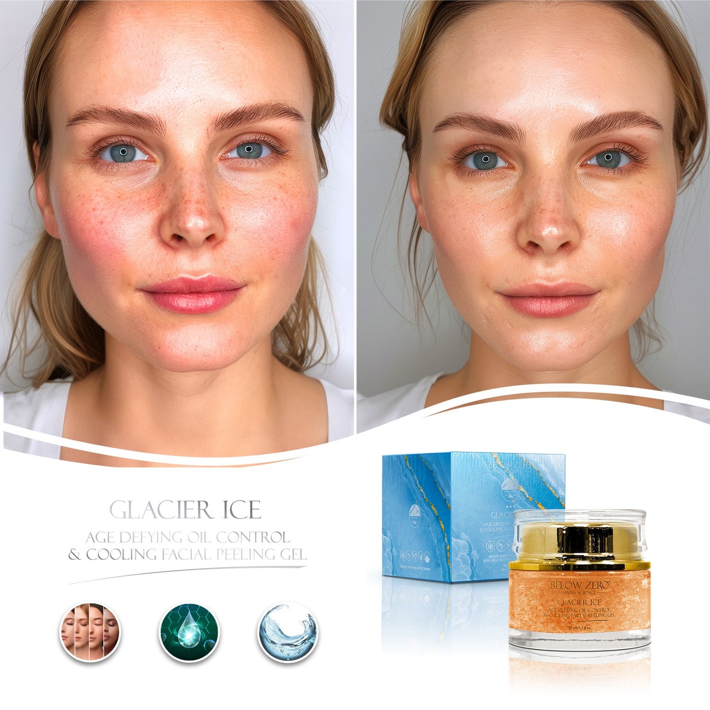 Below Zero Glacier Ice Age Defying Oil Control Facial Peeling Gel